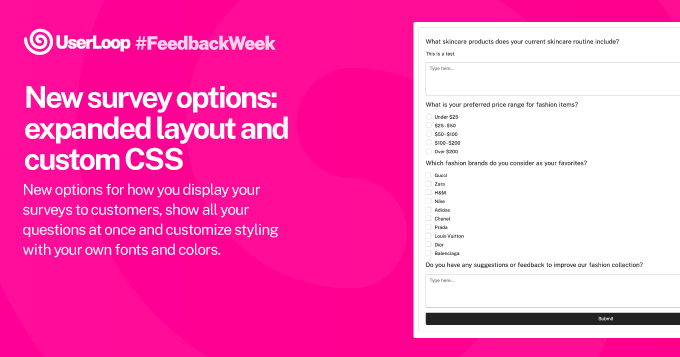 #FeedbackWeek Day 4: New layout and customization options for surveys